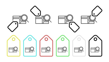 Poster - Search for a location vector icon in tag set illustration for ui and ux, website or mobile application