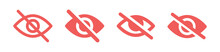Hide Icon, Incognito Icon, Hidden From View Eye Crossed  Symbol Vector Illustration.