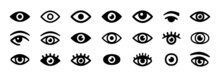 Eye Icon Set. Eyesight Symbol. Simple Eye Collection.