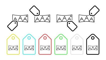 Poster - 180 degree photo vector icon in tag set illustration for ui and ux, website or mobile application