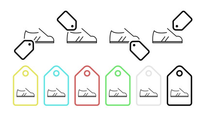 Poster - Footwear vector icon in tag set illustration for ui and ux, website or mobile application