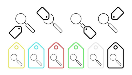 Poster - Magnifier vector icon in tag set illustration for ui and ux, website or mobile application