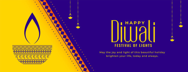 Canvas Print - nice indian style happy diwali banner design