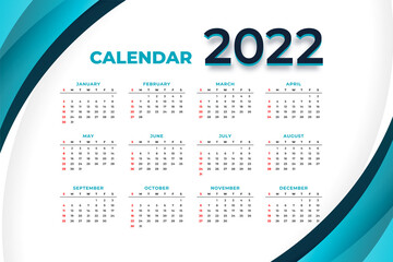 business style 2022 new year calendar design