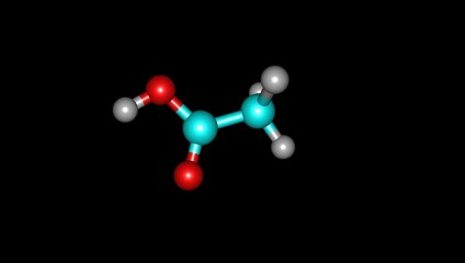 Poster - Acetic acid molecule rotating video Full HD