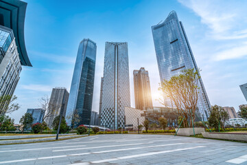 Canvas Print - Fuzhou city square and modern buildings