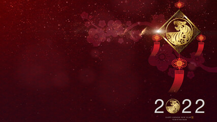 Poster - Chinese New Year, year of the Tiger 2022, also known as the Spring Festival with the Chinese tiger zodiac astrological decoration for background decoration