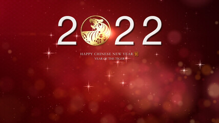 Poster - Chinese New Year, year of the Tiger 2022, also known as the Spring Festival with the Chinese tiger zodiac astrological decoration for background decoration