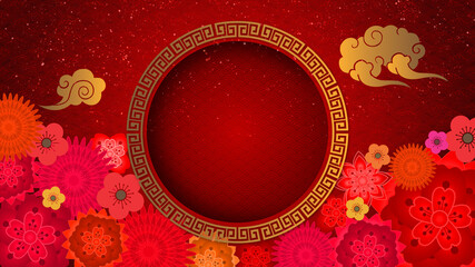 Poster - Chinese New Year, year of the Tiger 2022, also known as the Spring Festival with the Chinese tiger zodiac astrological decoration for background decoration