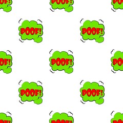 Poster - Poof sound effect speech bubble pattern seamless background texture repeat wallpaper geometric vector