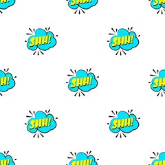 Poster - Shh sound effect pattern seamless background texture repeat wallpaper geometric vector