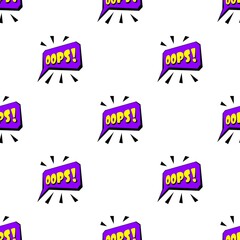 Poster - Oops sound effect pattern seamless background texture repeat wallpaper geometric vector