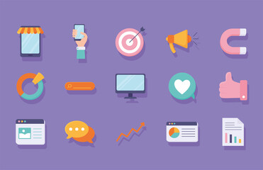 Sticker - digital marketing icons