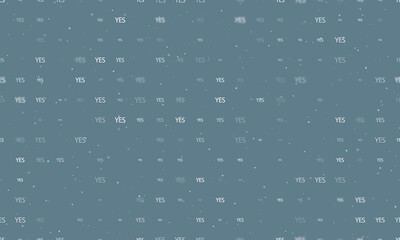 Poster - seamless background pattern of evenly spaced white yes symbols of different sizes and opacity. vecto