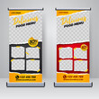 Food and Restaurant roll up banner design template	