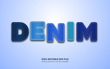 Fototapete - Denim fabric editable text style effect	

