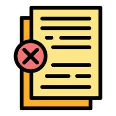 Poster - Electronic paper icon. Outline electronic paper vector icon color flat isolated