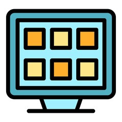 Poster - Electronic folders icon. Outline electronic folders vector icon color flat isolated