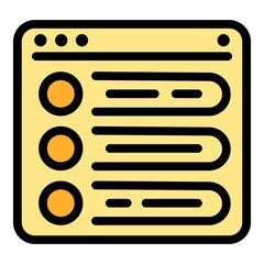 Poster - Electronic form icon. Outline electronic form vector icon thin line color flat on white
