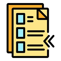 Poster - Digital form icon. Outline digital form vector icon thin line color flat on white