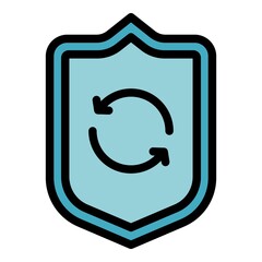Poster - Shield privacy icon. Outline shield privacy vector icon color flat isolated