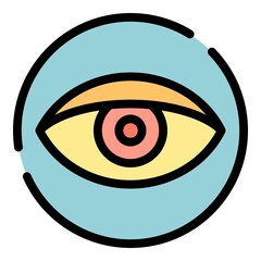 Poster - Eye privacy icon. Outline eye privacy vector icon color flat isolated