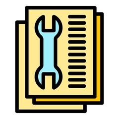 Poster - Technical support icon. Outline technical support vector icon color flat isolated