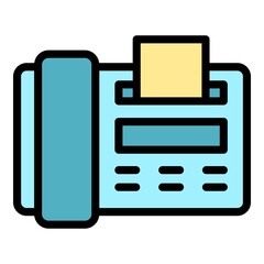 Poster - Fax assistance icon. Outline fax assistance vector icon color flat isolated