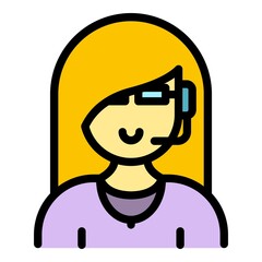 Poster - Consultant support icon. Outline consultant support vector icon color flat isolated