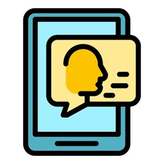 Poster - Digital support icon. Outline digital support vector icon color flat isolated