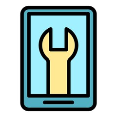 Poster - Device settings icon. Outline device settings vector icon color flat isolated