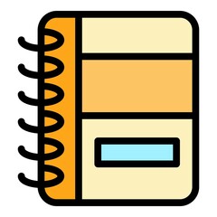 Poster - Contact notebook icon. Outline contact notebook vector icon color flat isolated