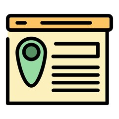 Poster - Contact location icon. Outline contact location vector icon color flat isolated