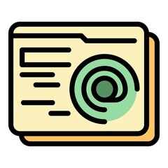 Poster - Text email icon. Outline text email vector icon color flat isolated