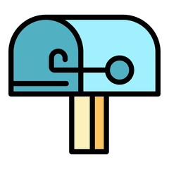 Poster - Post box icon. Outline post box vector icon color flat isolated