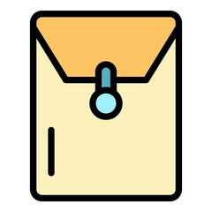 Poster - Customer letter icon. Outline customer letter vector icon color flat isolated