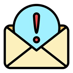 Poster - Important letter icon. Outline important letter vector icon color flat isolated