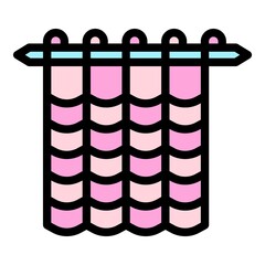 Poster - knitting process icon. outline knitting process vector icon color flat isolated