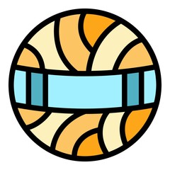 Poster - knitting ball icon. outline knitting ball vector icon color flat isolated