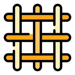 Poster - Knitting net icon. Outline Knitting net vector icon color flat isolated