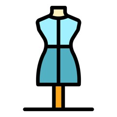 Poster - knitting manequin icon. outline knitting manequin vector icon color flat isolated