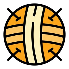 Poster - knitting fashion ball icon. outline knitting fashion ball vector icon color flat isolated