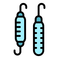 Poster - knitting hook icon. outline knitting hook vector icon color flat isolated