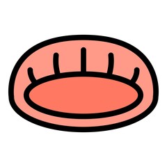 Poster - dog bed icon. outline dog bed vector icon color flat isolated