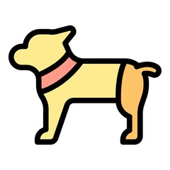 Poster - dog clothes icon. outline dog clothes vector icon color flat isolated