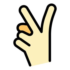 Poster - Hand gesture icon. Outline Hand gesture vector icon color flat isolated