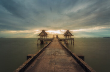 Pattaya, Thailand, Wongamat beach on sunset (koh larn view)