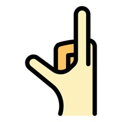 Poster - Hand gesture show icon. Outline Hand gesture show vector icon color flat isolated