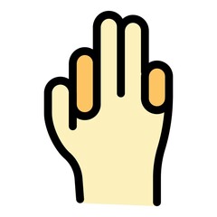 Poster - Hand gesture body icon. Outline Hand gesture body vector icon color flat isolated