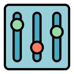 Poster - Equalizer interface icon. Outline Equalizer interface vector icon color flat isolated